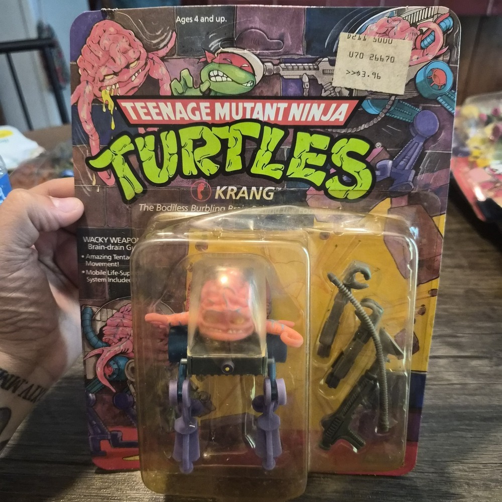 1989 TMNT Krang Playmates Action Figure MOC Vintage Sealed Complete Stock #5056
